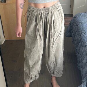 Free People Ultra Wide Leg Pants, Corduroy, Size Small, Sage